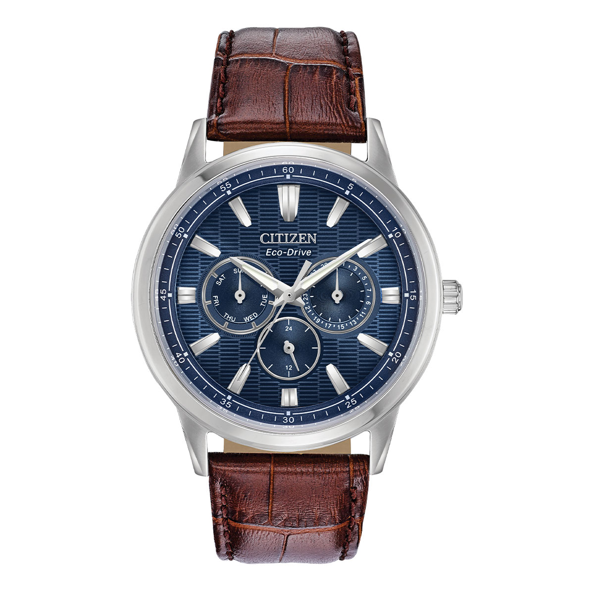 Reloj Citizen Hombre Eco-Drive. Cuero Marrón BU2070-12L