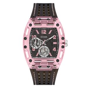 Reloj Guess Hombre Sporting Pink. Silicona Negro GW0032G3