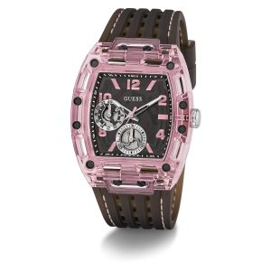 Reloj Guess Hombre Sporting Pink. Silicona Negro GW0032G3