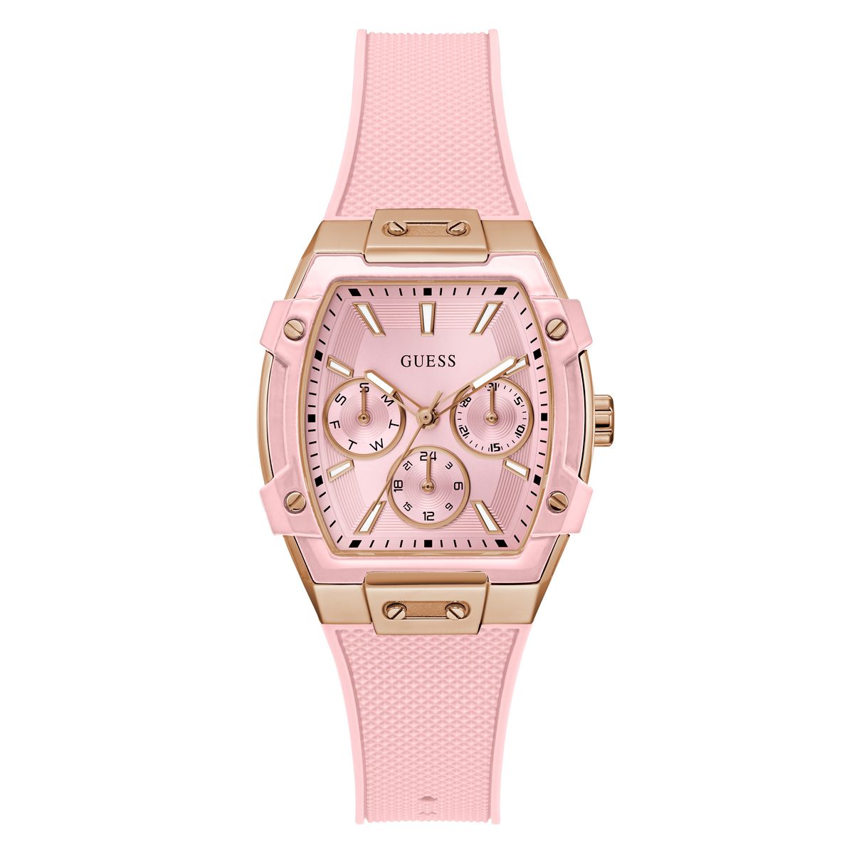 Reloj Guess Mujer Sparkling Pink. Silicona Rosado GW0032L7